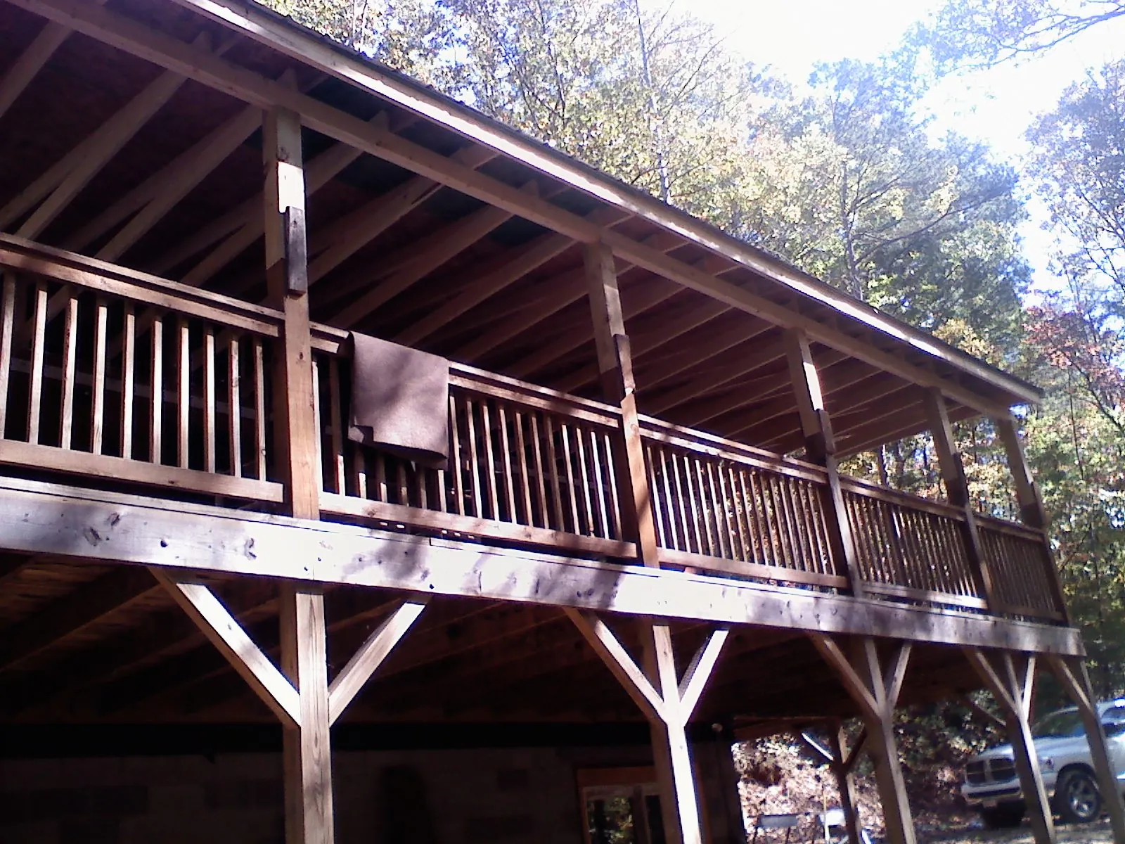Timber framing under a new elevated porch and deck — Roof Leak Repair in Fe Warren Afb by Roofing Brothers